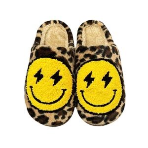 Soft and Cozy Lounge Cheetah Print Lightning Bolt Slippers